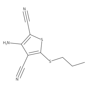 2,4-Thiophenedicarbonitrile, 3-amino-5-(propylthio)- Structure
