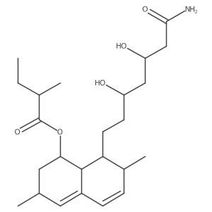 (1S,3R,7S,8S,8aR)-8-[(3R,5R)-7-Amino-3,5-dihydroxy-7-oxoheptyl]-1,2,3,7,8,8a-hexahydro-3,7-dimethyl-1-naphthalenyl (2S)-2-methylbutanoate Structure