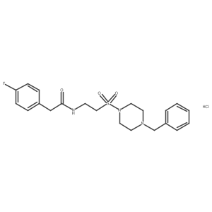 N-(2-((4-benzylpiperazin-1-yl)sulfonyl)ethyl)-2-(4-fluorophenyl)acetamide hydrochloride结构式