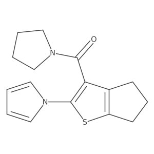 pyrrolidin-1-yl[2-(1H-pyrrol-1-yl)-5,6-dihydro-4H-cyclopenta[b]thiophen-3-yl]methanone结构式