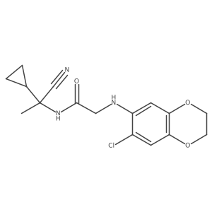 2-[(7-chloro-2,3-dihydro-1,4-benzodioxin-6-yl)amino]-N-(1-cyano-1-cyclopropylethyl)acetamide Structure