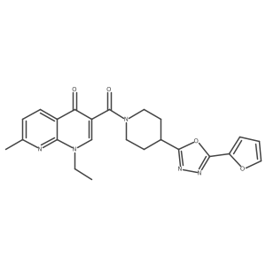 1-ethyl-3-(4-(5-(furan-2-yl)-1,3,4-oxadiazol-2-yl)piperidine-1-carbonyl)-7-methyl-1,8-naphthyridin-4(1H)-one Structure
