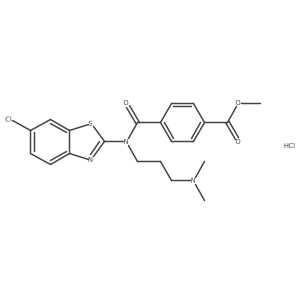 Methyl 4-((6-chlorobenzo[d]thiazol-2-yl)(3-(dimethylamino)propyl)carbamoyl)benzoate hydrochloride结构式