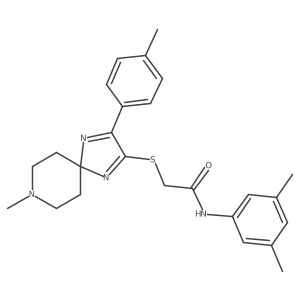 N-(3,5-dimethylphenyl)-2-((8-methyl-3-(p-tolyl)-1,4,8-triazaspiro[4.5]deca-1,3-dien-2-yl)thio)acetamide Structure