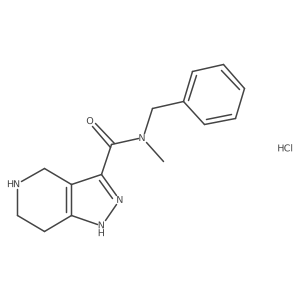 N-Benzyl-N-methyl-4,5,6,7-tetrahydro-1H-pyrazolo[4,3-c]pyridine-3-carboxamide hydrochloride结构式