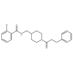 2-bromo-N-((1-(2-phenoxyacetyl)piperidin-4-yl)methyl)benzamide结构式