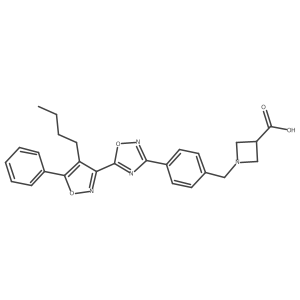 1-(4-(5-(4-Butyl-5-phenylisoxazol-3-yl)-1,2,4-oxadiazol-3-yl)benzyl)azetidine-3-carboxylic acid结构式