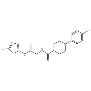 4-(4-chlorophenyl)-N-(2-{[(2Z)-5-methyl-1,3,4-thiadiazol-2(3H)-ylidene]amino}-2-oxoethyl)piperazine-1-carboxamide Structure