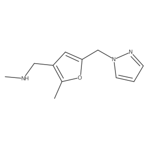 N,2-Dimethyl-5-(1H-pyrazol-1-ylmethyl)-3-furanmethanamine结构式
