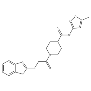 1-(2-(benzo[d]oxazol-2-ylthio)acetyl)-N-(5-methylisoxazol-3-yl)piperidine-4-carboxamide Structure