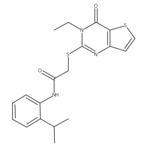 2-({3-ethyl-4-oxo-3H,4H-thieno[3,2-d]pyrimidin-2-yl}sulfanyl)-N-[2-(propan-2-yl)phenyl]acetamide Structure