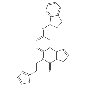 N-(2,3-dihydro-1H-inden-1-yl)-2-{2,4-dioxo-3-[2-(thiophen-2-yl)ethyl]-1H,2H,3H,4H-thieno[3,2-d]pyrimidin-1-yl}acetamide结构式
