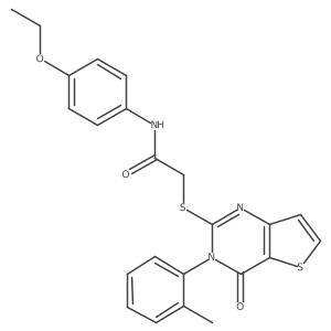 N-(4-ethoxyphenyl)-2-{[3-(2-methylphenyl)-4-oxo-3,4-dihydrothieno[3,2-d]pyrimidin-2-yl]sulfanyl}acetamide结构式