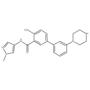 3-Amino-N-(1-methyl-1h-pyrazol-4-yl)-6-[3-(1-piperazinyl)phenyl]-2-pyridinecarboxamide结构式