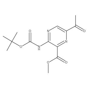 6-Acetyl-3-tert-butoxycarbonylamino-pyrazine-2-carboxylic acid methyl ester Structure