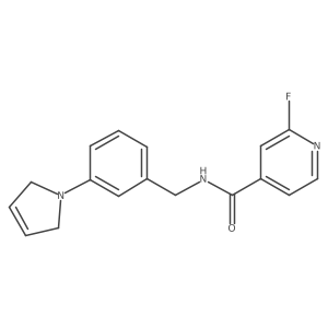 N-[[3-(2,5-Dihydropyrrol-1-yl)phenyl]methyl]-2-fluoropyridine-4-carboxamide结构式