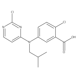 2-Chloro-5-[(2-chloro-pyrimidin-4-yl)-isobutyl-amino]-benzoic acid Structure