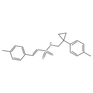 (E)-N-((1-(4-fluorophenyl)cyclopropyl)methyl)-2-(p-tolyl)ethenesulfonamide结构式
