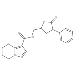 N-((2-oxo-3-phenyloxazolidin-5-yl)methyl)-6,7-dihydro-5H-pyrazolo[5,1-b][1,3]oxazine-3-carboxamide结构式