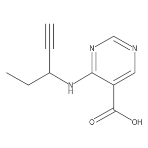 4-(Pent-1-yn-3-ylamino)pyrimidine-5-carboxylic acid Structure