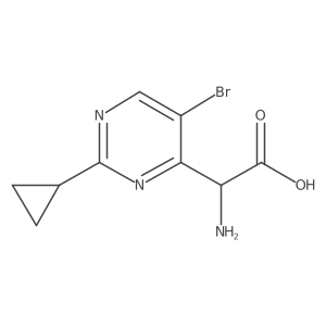 2-Amino-2-(5-bromo-2-cyclopropylpyrimidin-4-yl)acetic acid结构式