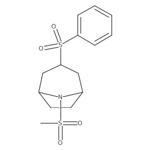 (1R,5S)-8-(methylsulfonyl)-3-(phenylsulfonyl)-8-azabicyclo[3.2.1]octane结构式