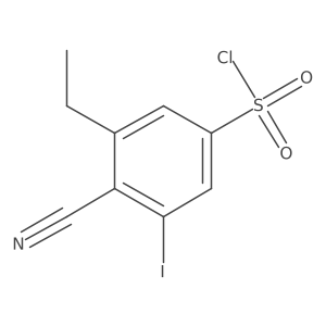 4-Cyano-3-ethyl-5-iodobenzene-1-sulfonyl chloride结构式