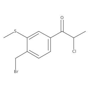 1-(4-(Bromomethyl)-3-(methylthio)phenyl)-2-chloropropan-1-one结构式