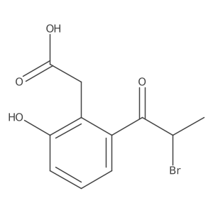 2-(2-Bromopropanoyl)-6-hydroxyphenylacetic acid Structure
