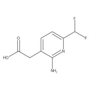 2-(2-Amino-6-(difluoromethyl)pyridin-3-yl)acetic acid结构式