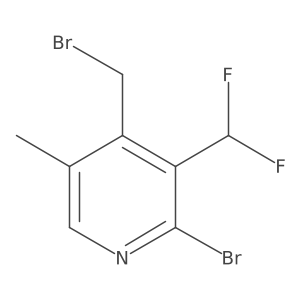 2-Bromo-4-(bromomethyl)-3-(difluoromethyl)-5-methylpyridine结构式
