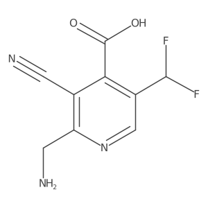 2-(Aminomethyl)-3-cyano-5-(difluoromethyl)pyridine-4-carboxylic acid Structure