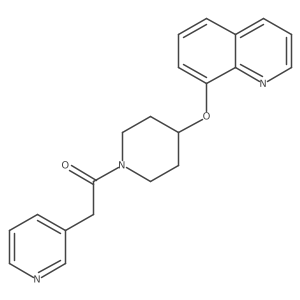 2-(Pyridin-3-yl)-1-(4-(quinolin-8-yloxy)piperidin-1-yl)ethanone结构式
