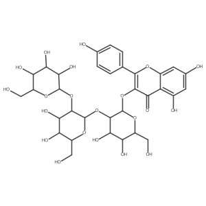 3-[(O-I(2)-D-Glucopyranosyl-(1a2)-O-I(2)-D-galactopyranosyl-(1a2)-I(2)-D-glucopyranosyl)oxy]-5,7-dihydroxy-2-(4-hydroxyphenyl)-4H-1-benzopyran-4-one结构式