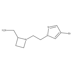 {1-[2-(4-bromo-1H-pyrazol-1-yl)ethyl]azetidin-2-yl}methanamine结构式