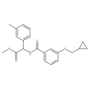 Methyl 2-(2-(cyclopropylmethoxy)isonicotinamido)-2-(m-tolyl)acetate结构式