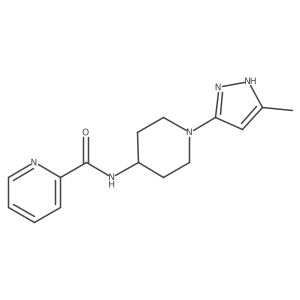 N-(1-(5-methyl-1H-pyrazol-3-yl)piperidin-4-yl)picolinamide结构式