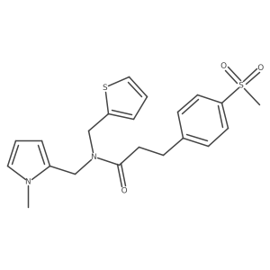N-((1-methyl-1H-pyrrol-2-yl)methyl)-3-(4-(methylsulfonyl)phenyl)-N-(thiophen-2-ylmethyl)propanamide Structure
