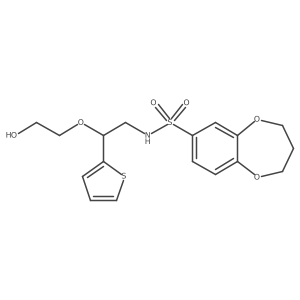 N-(2-(2-hydroxyethoxy)-2-(thiophen-2-yl)ethyl)-3,4-dihydro-2H-benzo[b][1,4]dioxepine-7-sulfonamide结构式