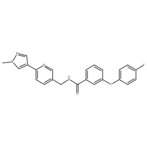 3-(4-fluorophenoxy)-N-((6-(1-methyl-1H-pyrazol-4-yl)pyridin-3-yl)methyl)benzamide Structure