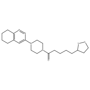 5-(1,2-Dithiolan-3-yl)-1-(4-(5,6,7,8-tetrahydrocinnolin-3-yl)piperazin-1-yl)pentan-1-one Structure
