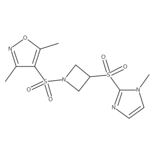 3,5-dimethyl-4-((3-((1-methyl-1H-imidazol-2-yl)sulfonyl)azetidin-1-yl)sulfonyl)isoxazole Structure