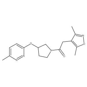 2-(3,5-Dimethylisoxazol-4-yl)-1-(3-((6-methylpyridazin-3-yl)oxy)pyrrolidin-1-yl)ethanone Structure
