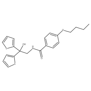 4-butoxy-N-(2-hydroxy-2,2-di(thiophen-2-yl)ethyl)benzamide Structure
