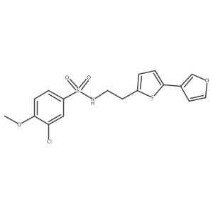 3-chloro-N-(2-(5-(furan-3-yl)thiophen-2-yl)ethyl)-4-methoxybenzenesulfonamide结构式