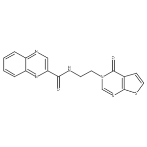 N-(2-(4-oxothieno[2,3-d]pyrimidin-3(4H)-yl)ethyl)quinoxaline-2-carboxamide结构式