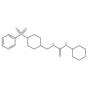 1-((1-(pyridin-3-ylsulfonyl)piperidin-4-yl)methyl)-3-(tetrahydro-2H-pyran-4-yl)urea结构式