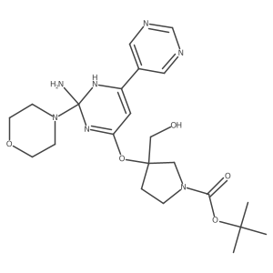 Tert-butyl (r)-3-((2-amino-2-morpholino-[4,5-bipyrimidin]-6-yl)oxy)-3-(hydroxymethyl)pyrrolidine-1-carboxylate Structure