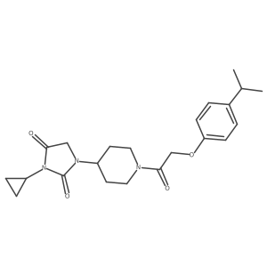 3-Cyclopropyl-1-(1-{2-[4-(propan-2-yl)phenoxy]acetyl}piperidin-4-yl)imidazolidine-2,4-dione Structure