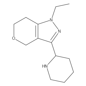 1-Ethyl-3-(piperidin-2-yl)-1,4,6,7-tetrahydropyrano[4,3-c]pyrazole结构式